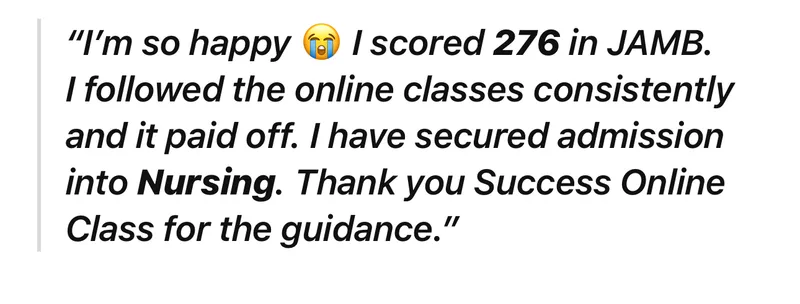 Student testimonial: scored 276 and got Nursing