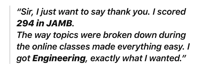 Student testimonial: scored 294 and got Engineering